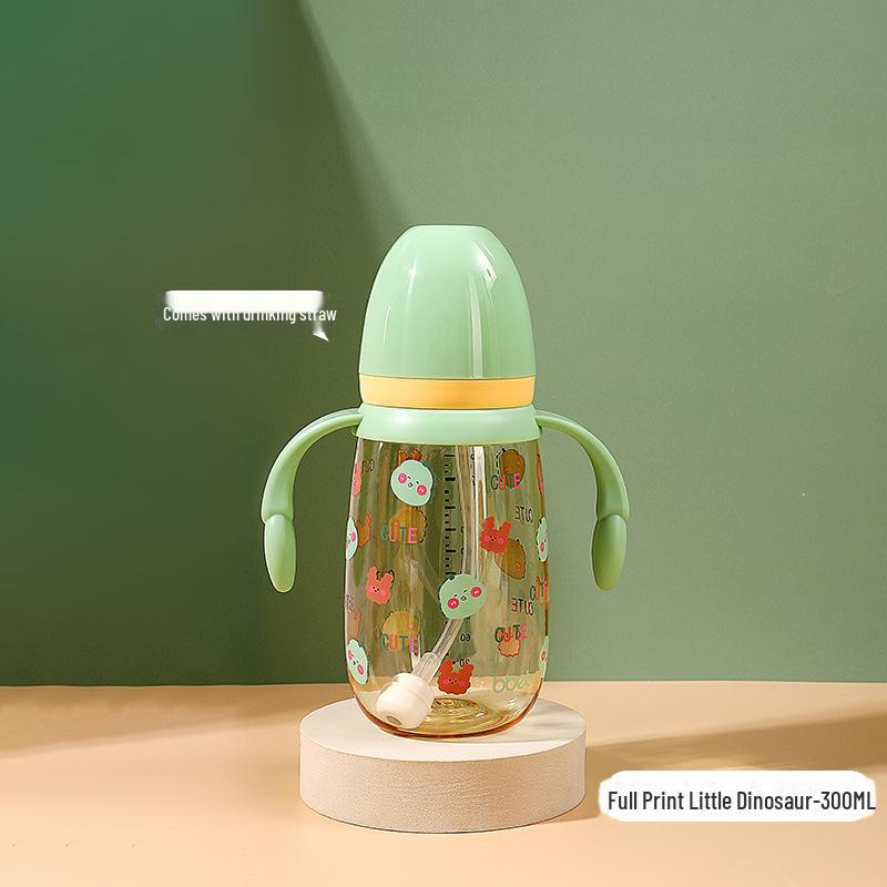 Стакан для воды Babixiang PPSU широкого калибра для детей 1-3 лет, с мультяшным дизайном, с двойной ручкой, с защитой от падения
