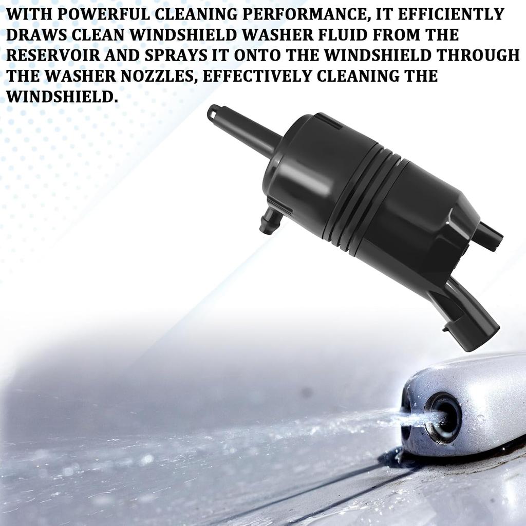 Windshield Washer Pump Front, Windshield Wiper Washer Fluid Pump Replacement with Grommet, OEM#385-232316A 89025062 8-6710 22127652, for Chevy GMC