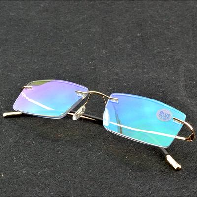 Очки для чтения Clara Vida Shallow Gold Titanium Alloy Rimless с многослойным антибликовым покрытием +1 +1.5 +2 +2.5 +3 +3.5 +4