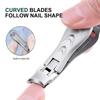 Portable Nail Clippers with Catcher Splash Proof Sharp Stainless Steel Wide Jaw Blade Foldable Small Cutter for Fingernail Toenail Built-in Nail File