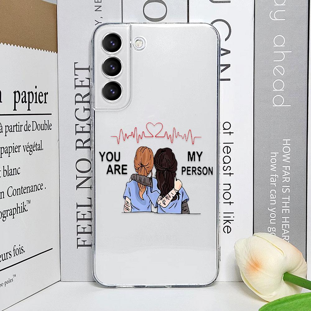 Мультяшный чехол Greys Anatomy You Are My Person прозрачный для Samsung Galaxy S25 S24 S23 Ultra S22 Plus S21 FE Мягкие чехлы Fundas