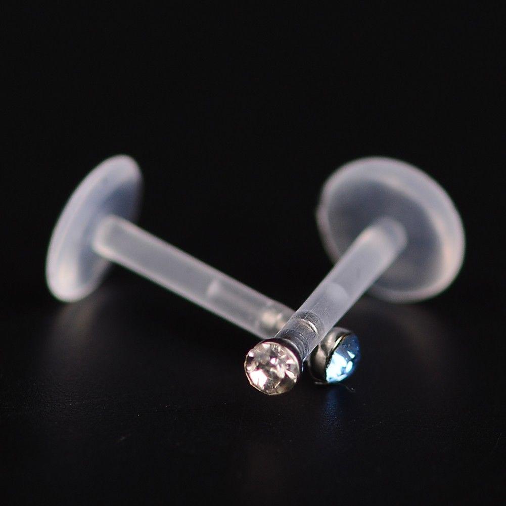 Акриловые серьги с кристаллом для пирсинга на лице и теле 5 шт