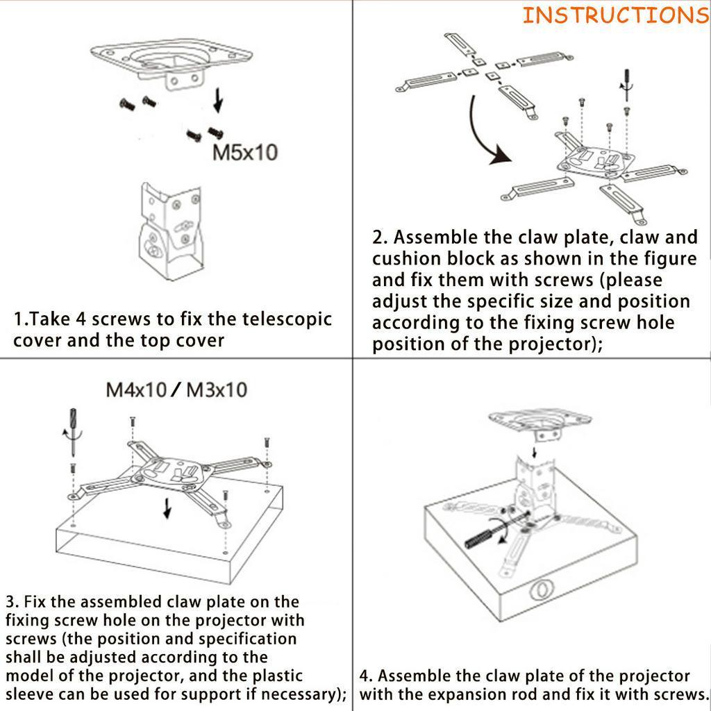 Белый Универсальный Кронштейн для Проектора с Вращением на 360 Градусов Потолочное Крепление Настенный Кронштейн Держатель для DVR Камеры Театр Офис Конференц-зал Дом