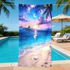 Romantic Beach Heart Microfiber Beach Towel 2D Flat Printed Waterproof Sandproof Travel Bath Towel For Seaside Holiday