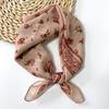 Spring-summer cashew flower square scarf, cotton-linen small square scarf, silk scarf, classic vintage versatile bun neck scarf