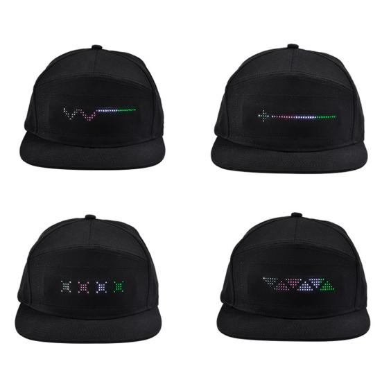 Программируемая кепка с сообщением Цветной светодиодный дисплей с сообщением Совместимое с Bluetooth соединение Управление через приложение Умная кепка Бейсболка с аккумулятором