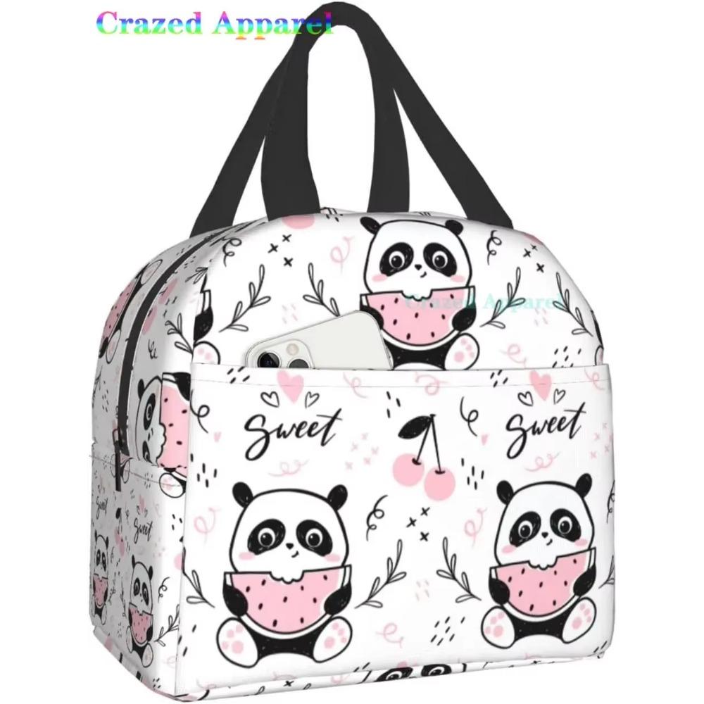 Милая розовая панда термобокс для ланча Bento Kawaii сумки для ланча Маленькие контейнеры для закусок Сумка-ланчбокс Изолированный пакет со льдом