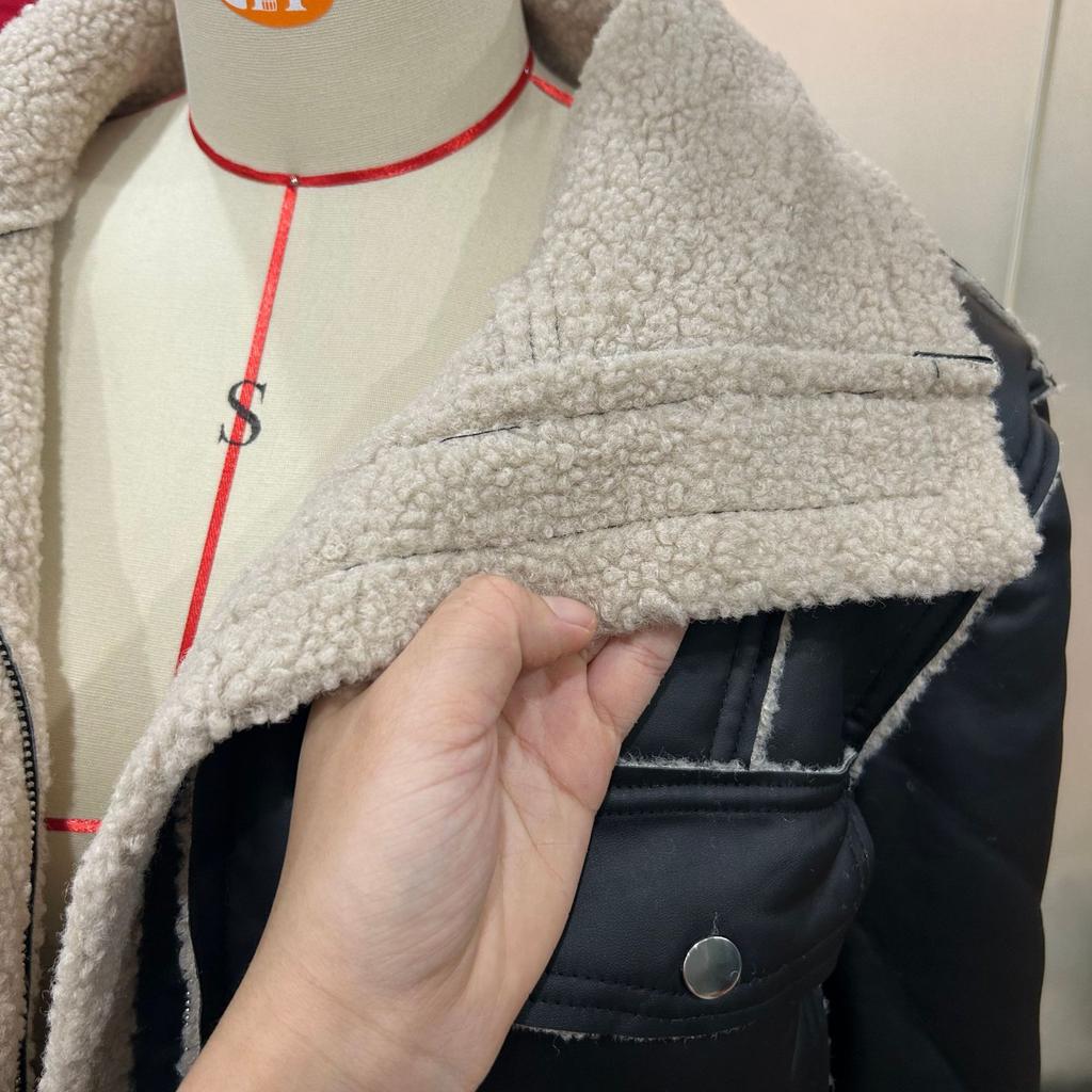 Europe And The United States Fall And Winter Coat Lamb's Wool Short Jacket Zipper Biker Wind Jacket Tops