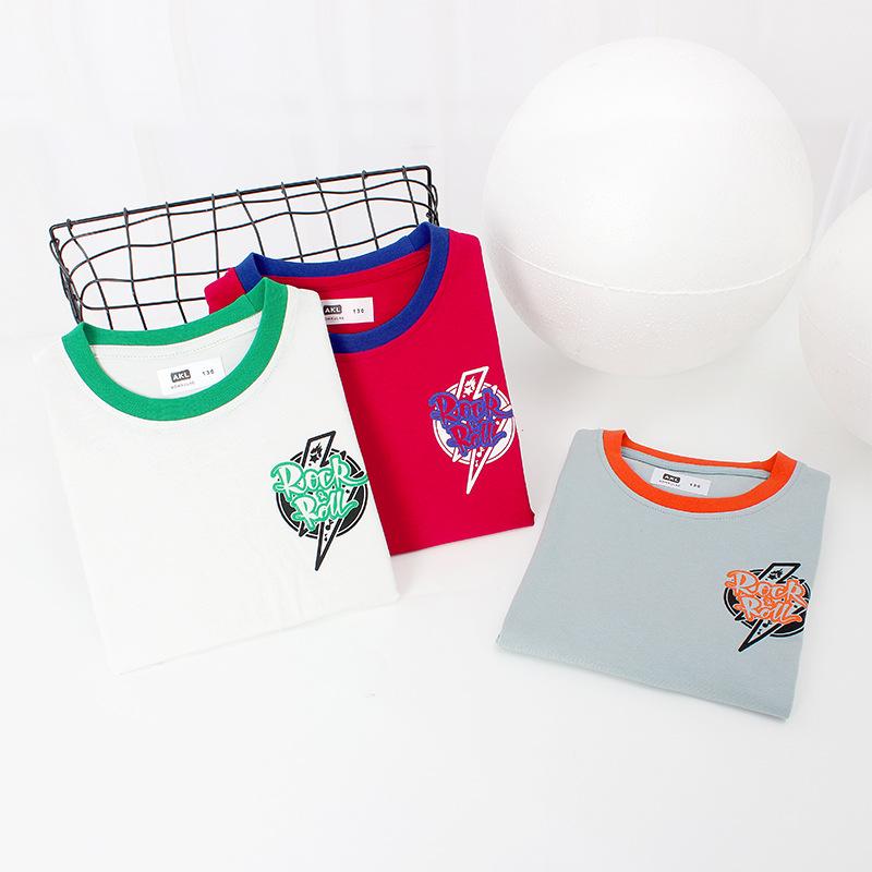 Летняя корейская версия детской новой футболки с короткими рукавами для мальчиков CuHK детская трендовая цветная хлопковая рубашка детская с короткими рукавами