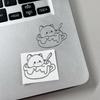 Waterproof 3D Metal Stickers With Girl And Cat Cartoon Characters For Phone Case Laptop DIY Decoration Creative Aesthetic Style