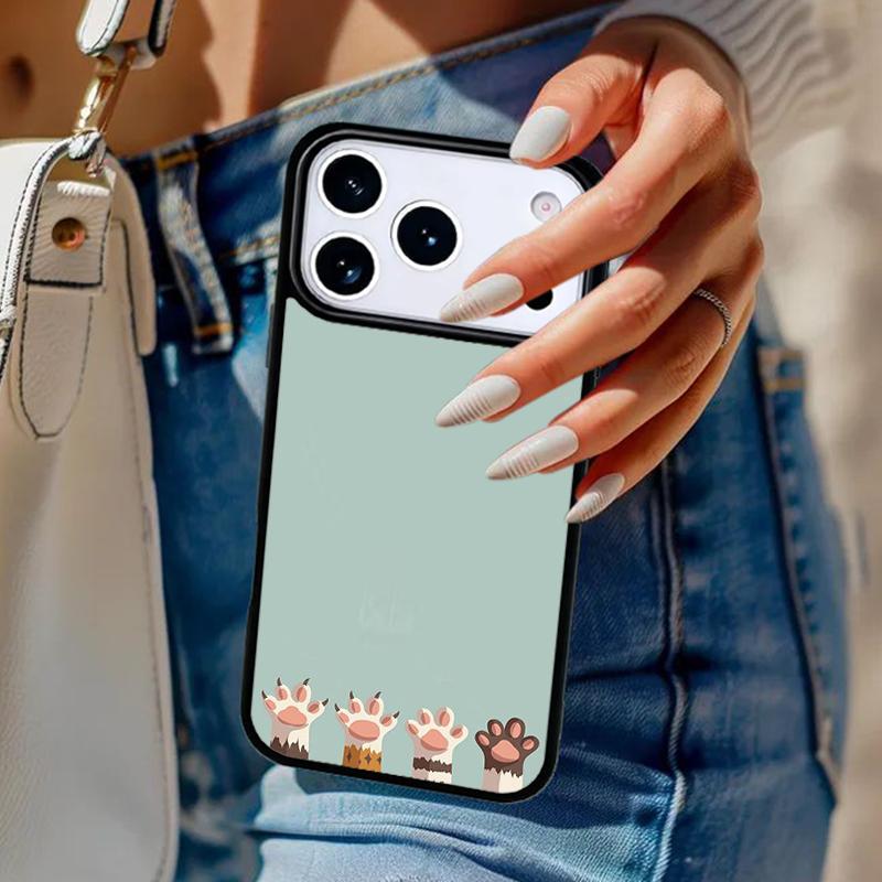 Забавный чехол для телефона с лапками для iPhone 17 Air 14 15 13 12 Max Чехол для Apple 14 15 16 16e 11 Pro Max Plus Coque