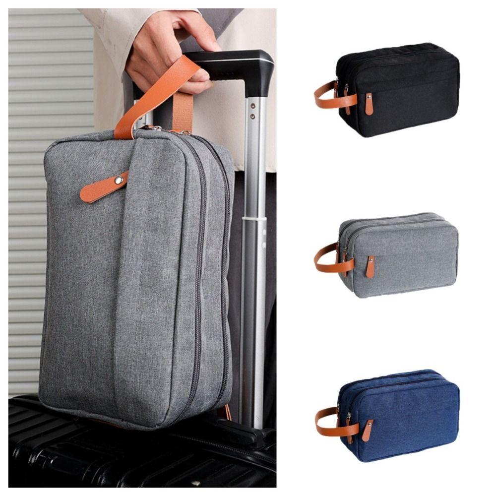 Large Capacity Make Up Bag Oxford Canvas Beauty Wash Pouch Elegant Mens Toiletry Bag Outdoor