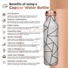 Pure Copper Water Bottle 1 Litre Alkaline and Anti Oxidant 100% Leak Proof, Office, Modern Tamba Bottle (Grey Abstract Line)
