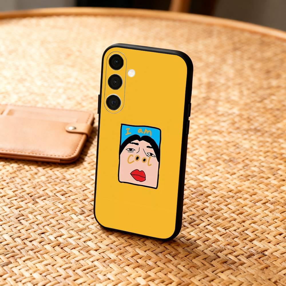 1 шт. F-Забавный E-Преувеличенный Эмоциональный Чехол для Телефона Samsung A73,72,71,A52,51,40,41,A22,A32,31,A13, Мягкий Черный Корпус