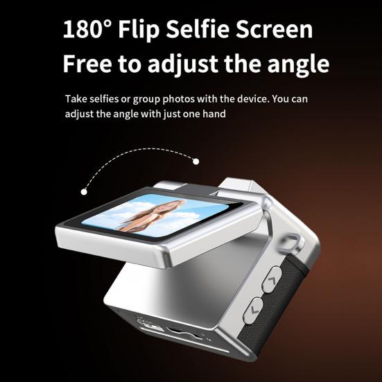 Мини-камера размером с большой палец с откидным экраном, крошечная ретро цифровая камера-брелок с 1,47-дюймовым ЖК-экраном, винтажная