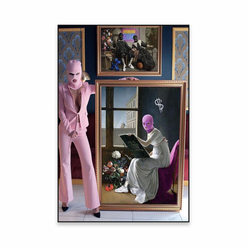 Fashion Altered Art Poster Funny Portrait Art Prints Oil Painting Baroque Prints Vintage Art Canvas Painting Room Decoration