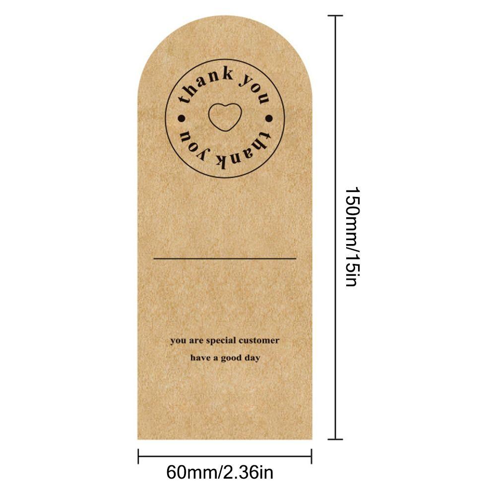 50PCS Brown Thank You Stickers Kraft Paper Sealing Labels Creative Thanks Decals  For Small Business