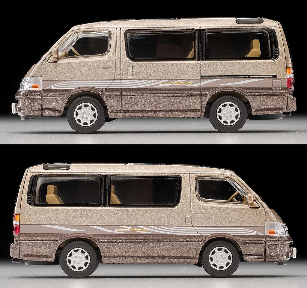 Tomytec Tomica Limited Vintage Neo Scale Toyota Hiace Wagon Super Custom Limited Finished Model 1/64 LV-N216c Beige/Brown