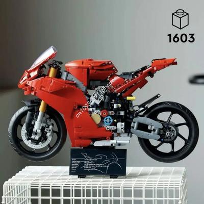 2025 MOC Технический 42202 Ducatis Panigales V4 S Мотоцикл Конструктор Модель Механическая Группа Кирпичи Игрушки Дети Мальчик Подарок