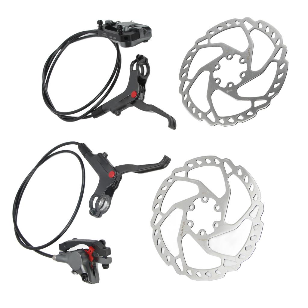 Комплект дисковых тормозов WAKE передний и задний, алюминиевые суппорты, роторы из нержавеющей стали 160 мм с тормозным рычагом для троса, для шоссейного велосипеда