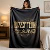 Led Zeppelin Print Flannel Blanket Cozy Lightweight Plush Throw Blanket For Bed Sofa Household Use