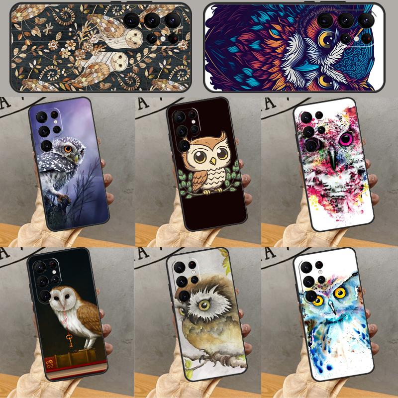 Мультяшный чехол-сова для Samsung Galaxy S25 Ultra S24 S23 S22 Ultra S9 S10 S20 Plus S21 FE Funda Чехол