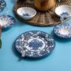Flores Breakfast Set-18 Pieces-Navy Blue