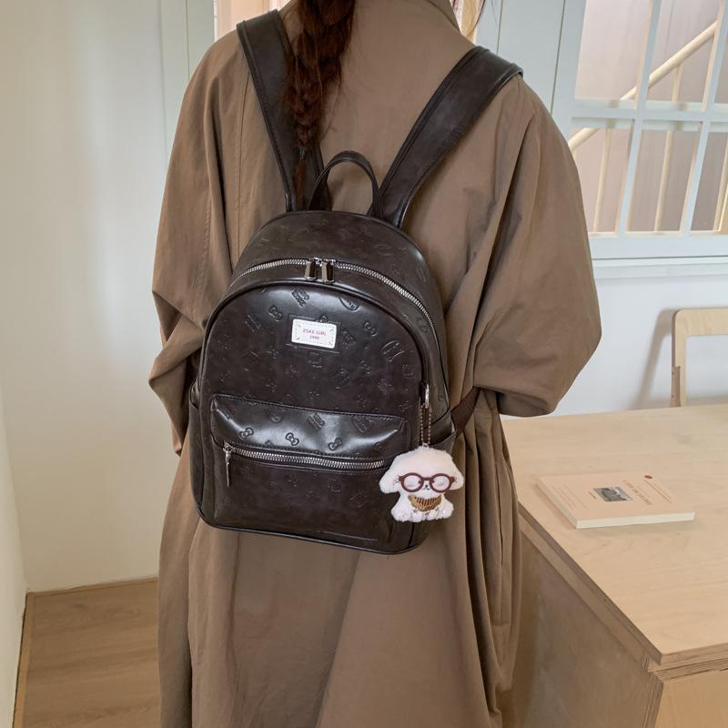 Простой ретро рюкзак с тиснением 2025 новая осенне-зимняя модная универсальная женская студенческая сумка для учебы и работы, маленькая сумка