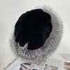 Women's Winter Real Fur Dome Hats Fluffy Natural Fox Rabbit Princess Hat