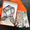 Tarot Card Series Double-layer Double-sided Printing Women's Versatile Ribbon Tied Bag Scarf Small Scarf Wholesale