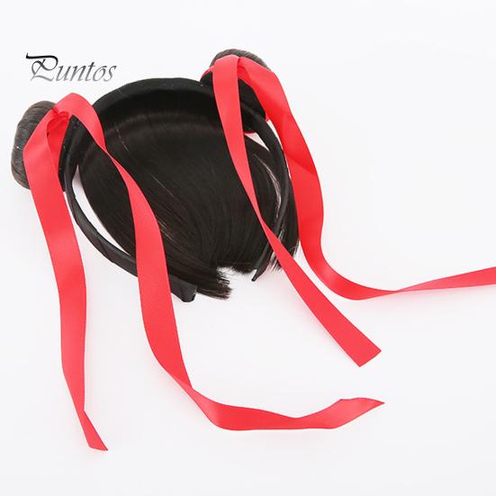 Парик для собаки Обрезаемая повязка на голову Стиль украшения для домашних животных с красной лентой Простота в использовании Забавный забавный моющийся аксессуар для костюма ручной работы для владельцев собак Маленький