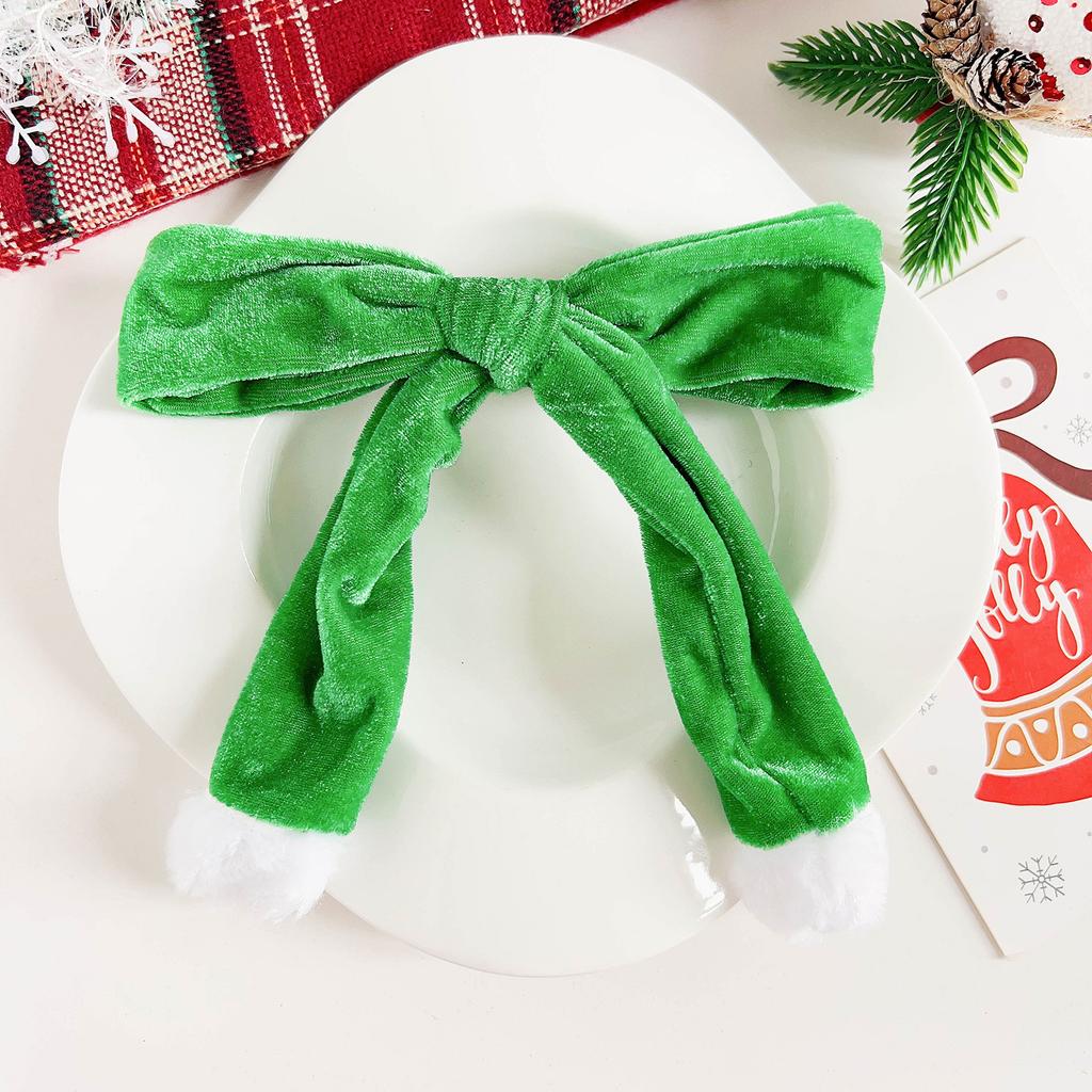 Рождественская повязка на голову, толстая кишка, повязка для волос, высокая эластичная веревка с бантом, женская высокая повязка на голову, аксессуары для волос с шарообразным хвостом