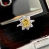  Лаконичные великолепные кольца в форме цветка желтые открывающиеся кольца для женщин очаровательные свадебные обручальные ювелирные украшения новые модные