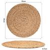 Round Woven Placemat Boho Rattan Placemats Natural Water Hyacinth Placemat Farmhouse Weave Place Mats Braided Wicker Table Mats