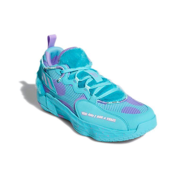 Корпорация монстров. x adidas Dame 7 EXTPLY Салли Мужские Кроссовки Blue Pulse-Aqua Sonic-Fuchsia GX3442