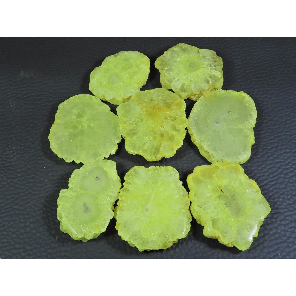 424 карата. Окрашенный солнечный друзовый агат, микс форм, кабошон, рассыпной драгоценный камень, лот 08 шт. A-679