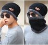 Коралловый флис Балаклава Зимняя шапка Шапки унисекс Шапки шарф Комплект теплая шерстяная вязаная шапка