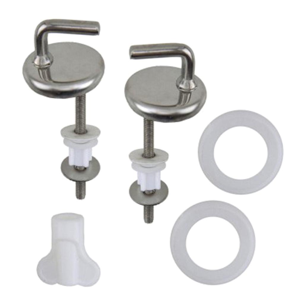 Toliet Hinges/Screws Toilet Lid Mounting Set Bathroom Hardware Repair Set Toilet Seat Attachment Simple Installation