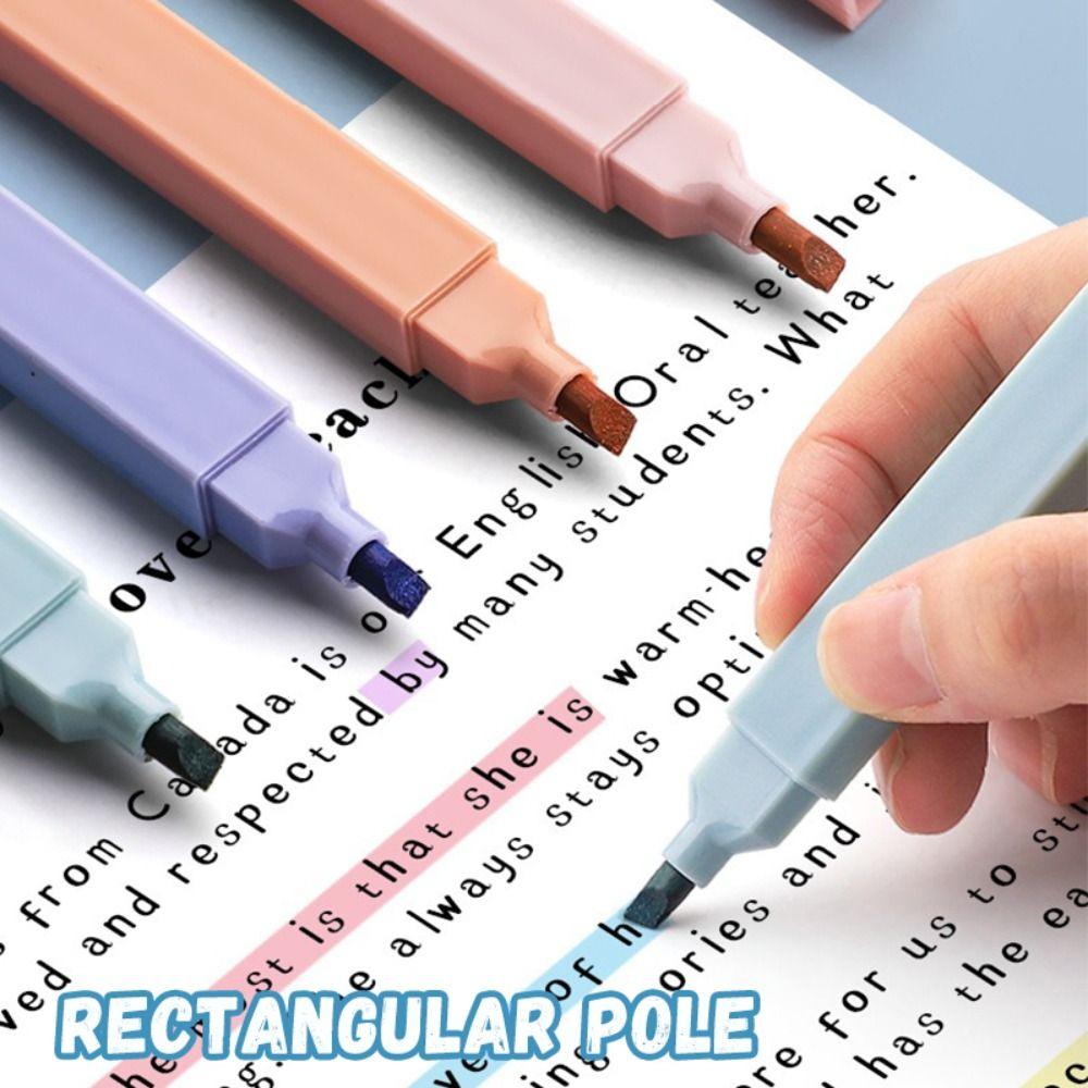 6PCS/Set Painting Graffiti Highlighter Pen Oblique Soft Tip Fluorescent Pen  Student Gift