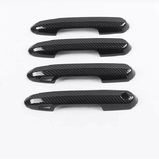 Carbon Fiber Front&Back Car Door Handles Trim For Toyota RAV4 -2025