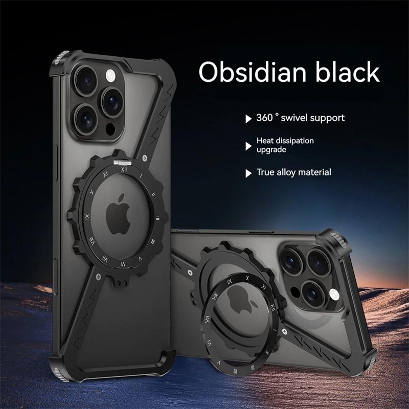 Роскошный металлический чехол для телефона из алюминиевого сплава в форме буквы Z для iPhone 16 15 14 13 Pro Max Plus, защитный чехол, противоударный бампер, вращающийся на 360°