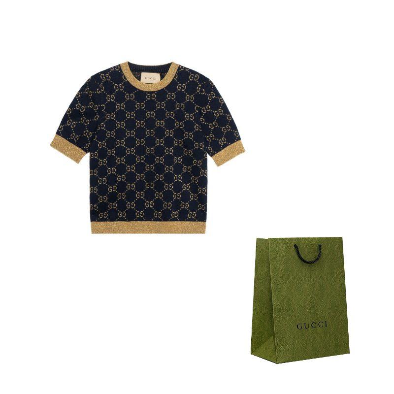 Gucci Футболка женская темно-синяя 526759-X9W83-4921