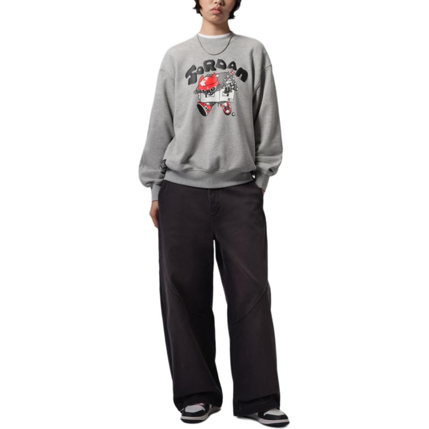 Jordan Sweatshirts Women's Gray Crew Neck Moderate IZ5807-073