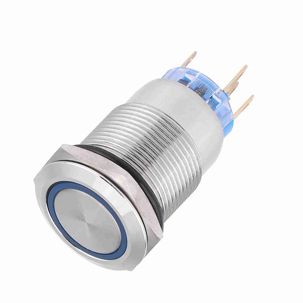 19mm 12-24V Waterproof Stainless Selflocking  ing Push Button   Red LED