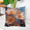 Floral Print Pillowcase Cushion Cover with Zipper Wear Resistant Non-Fading Washable Easy Maintenance Decorative Pillowslip