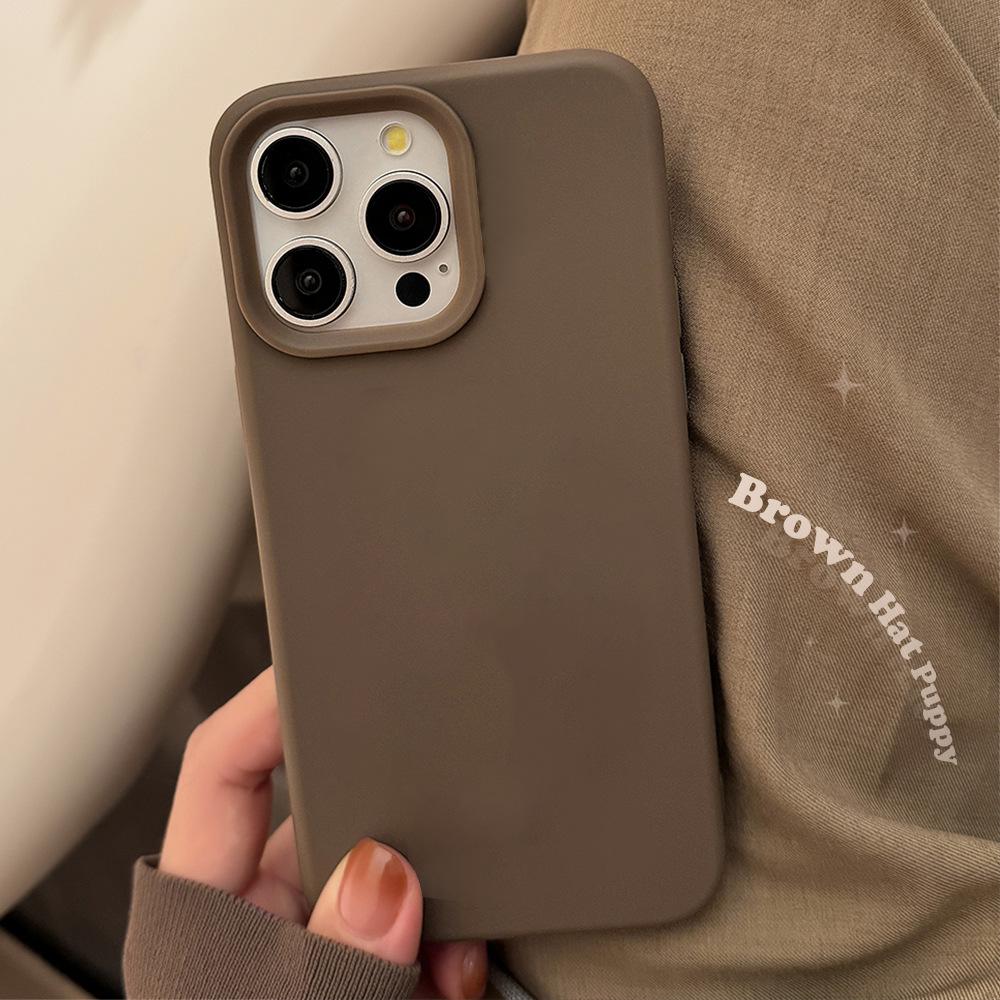 Soft Korean Ins Style Solid Color Suitable for Apple 17pro Max Mobile Phone Case Iphone16 Silicone 15 Soft Sleeve 13