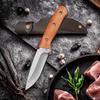 Кухонный нож с деревянной ручкой Full Tang, тесак для мяса, поварской нож, нож для нарезки стейков, овощей, рыбалки с ножнами