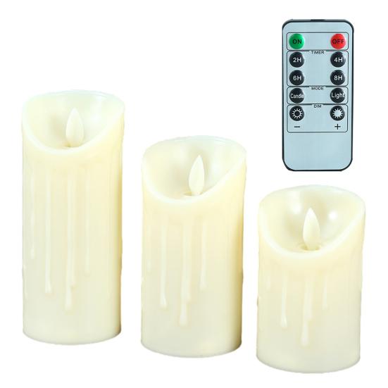 Водонепроницаемые беспламенные свечи на батарейках, светодиодные свечи с пультом дистанционного управления, мерцающие фальшивые столбовые свечи для свадьбы, Хэллоуина