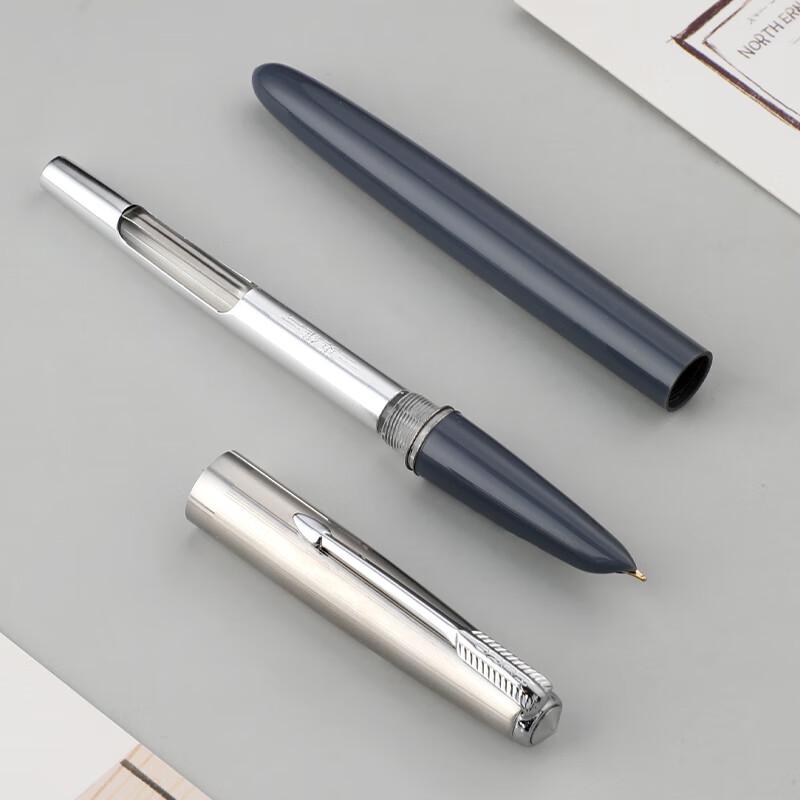 HERO Fountain Pen, 616 Small Size, Vintage Iridium Student Daily Writing Practice Ink Pen, Dark Nib F, Morandi Deep Blue