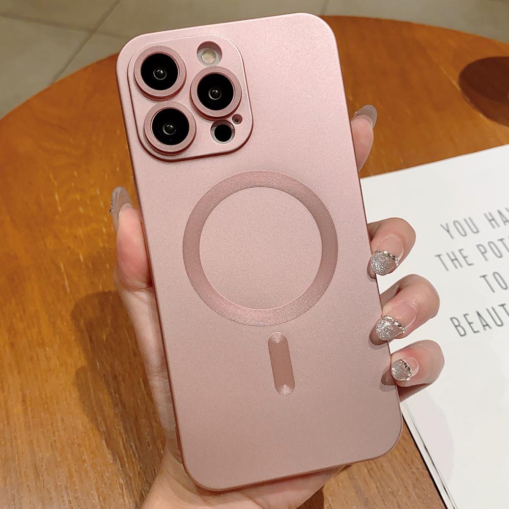 Для магнитного беспроводного зарядного чехла Magsafe для iPhone 16 15 14 13 12 11 Pro Max 7 8 Plus матовая мягкая стеклянная защитная крышка для объектива